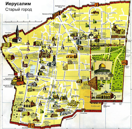 карта Иерусалима